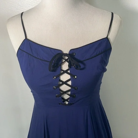 NWT Urban Outfitters Cooperative midi corset tie front spaghetti strap dress - Picture 6 of 8